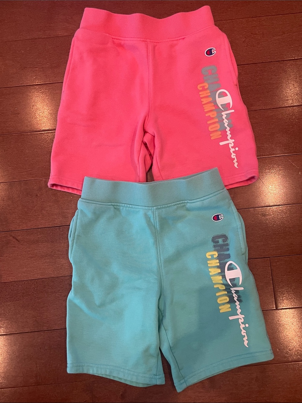 Champion Kids Pink and Teal Logo Shorts - Set of 2